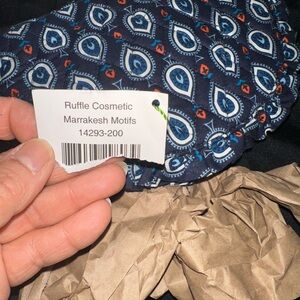 Ruffle Cosmetic Bag with Marrakesh Motifs brand new